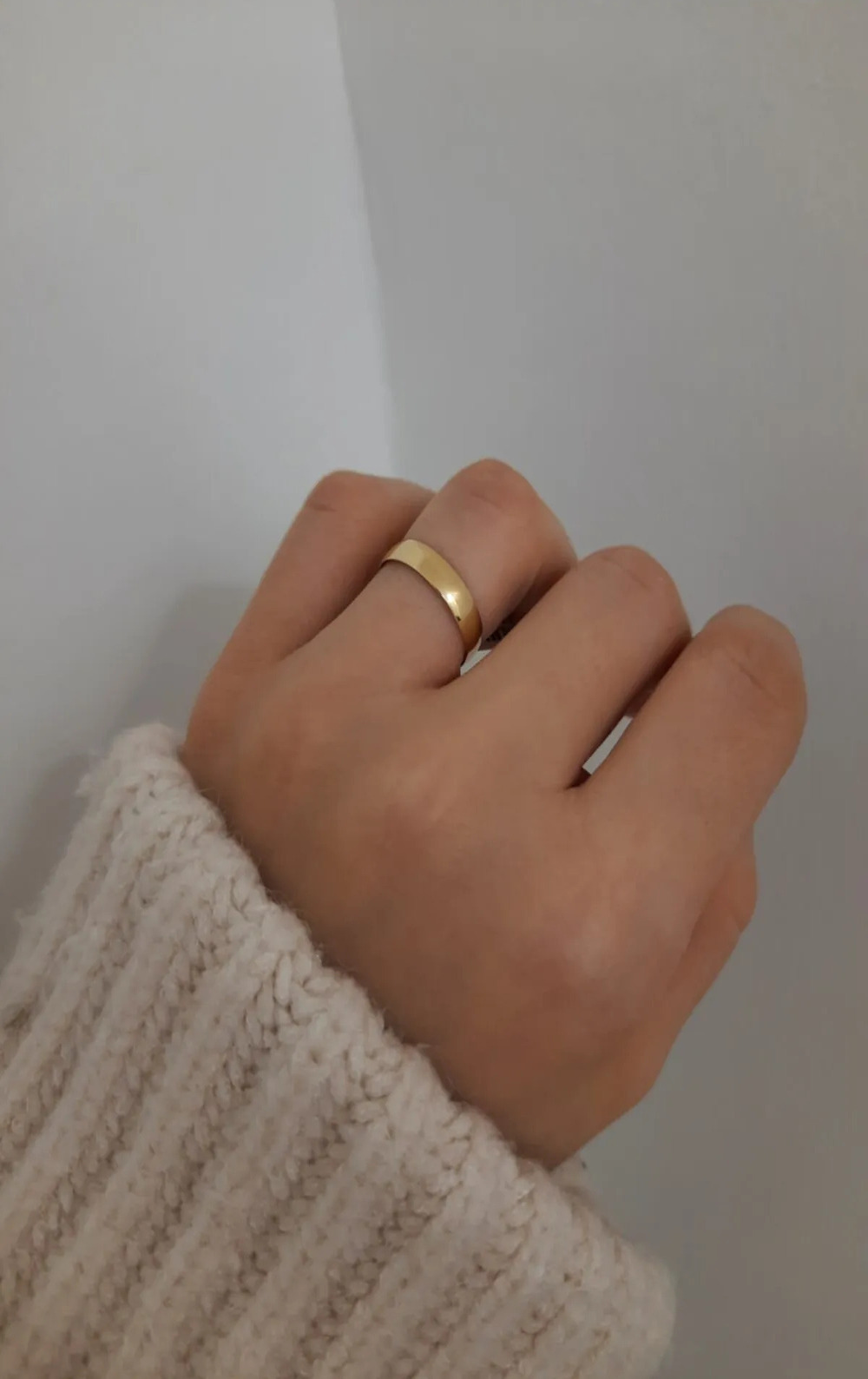 Kadın Erkek Çelik Yüzük - 4mm Bombeli Sarı Renk • Söz • Nişan • Düğün • Evlilik Alyans