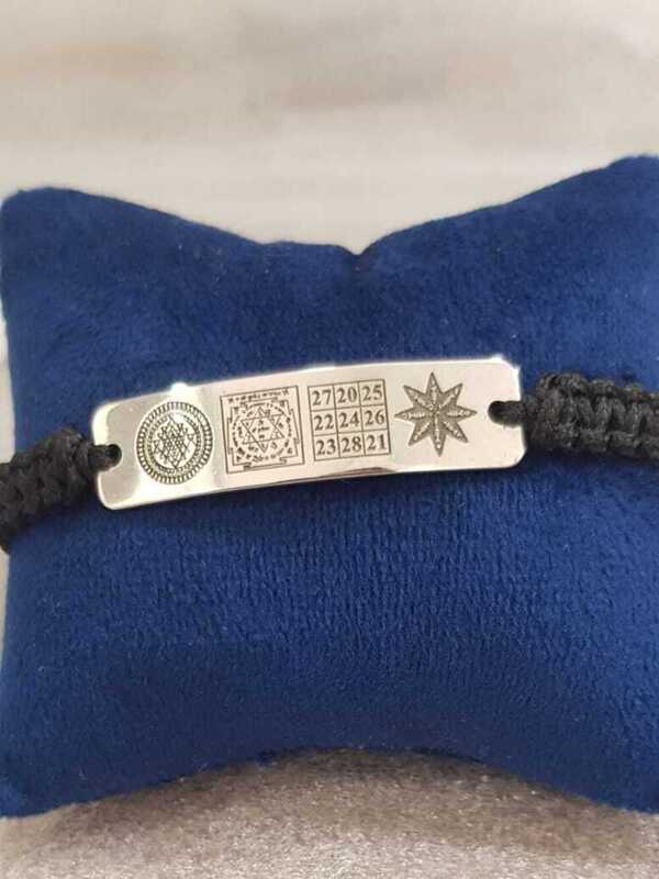 Vog Mührü Sülayman Tılsımlı Koruyucu V Kubera Yantra Şans Bileklik 925 Ayar Gümüş İp Örgülü Bileklik