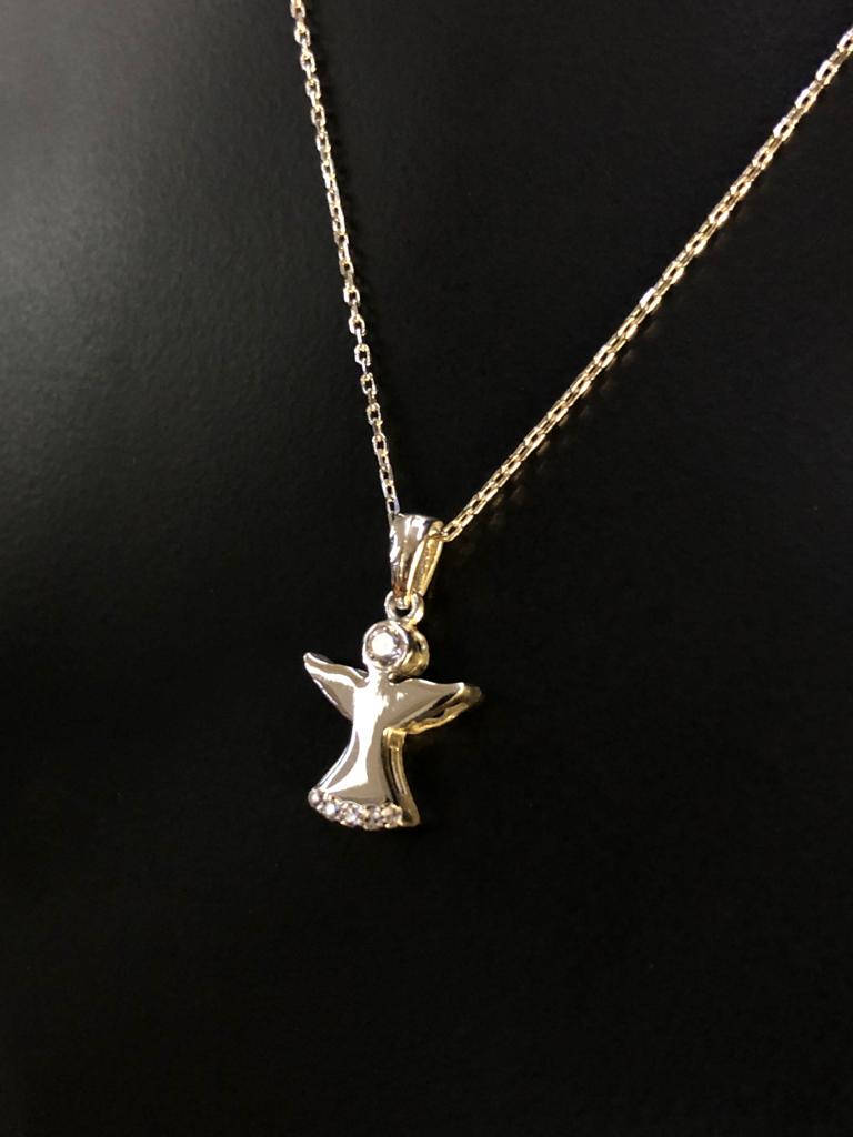 VOG MELEK SERİSİ MİNİMAL ZİRCONİA TAŞLI GÜMÜŞ MELEK KOLYE