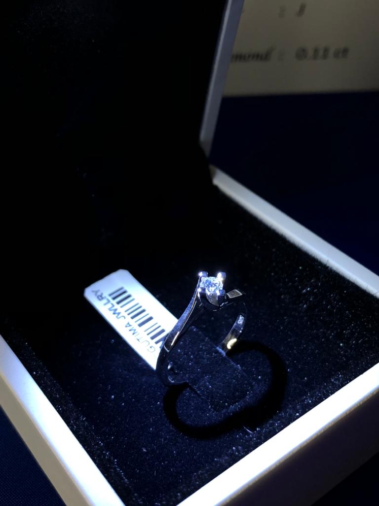 VOG MAZONİT TEK TAŞ YÜZÜK 14 AYAR BEYAZ ALTIN 2.15 GRM DIR. (0.11 CT) MAZONİT