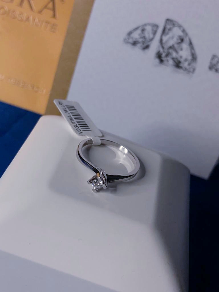 VOG MAZONİT TEK TAŞ YÜZÜK 14 AYAR BEYAZ ALTIN 2.15 GRM DIR. (0.11 CT) MAZONİT