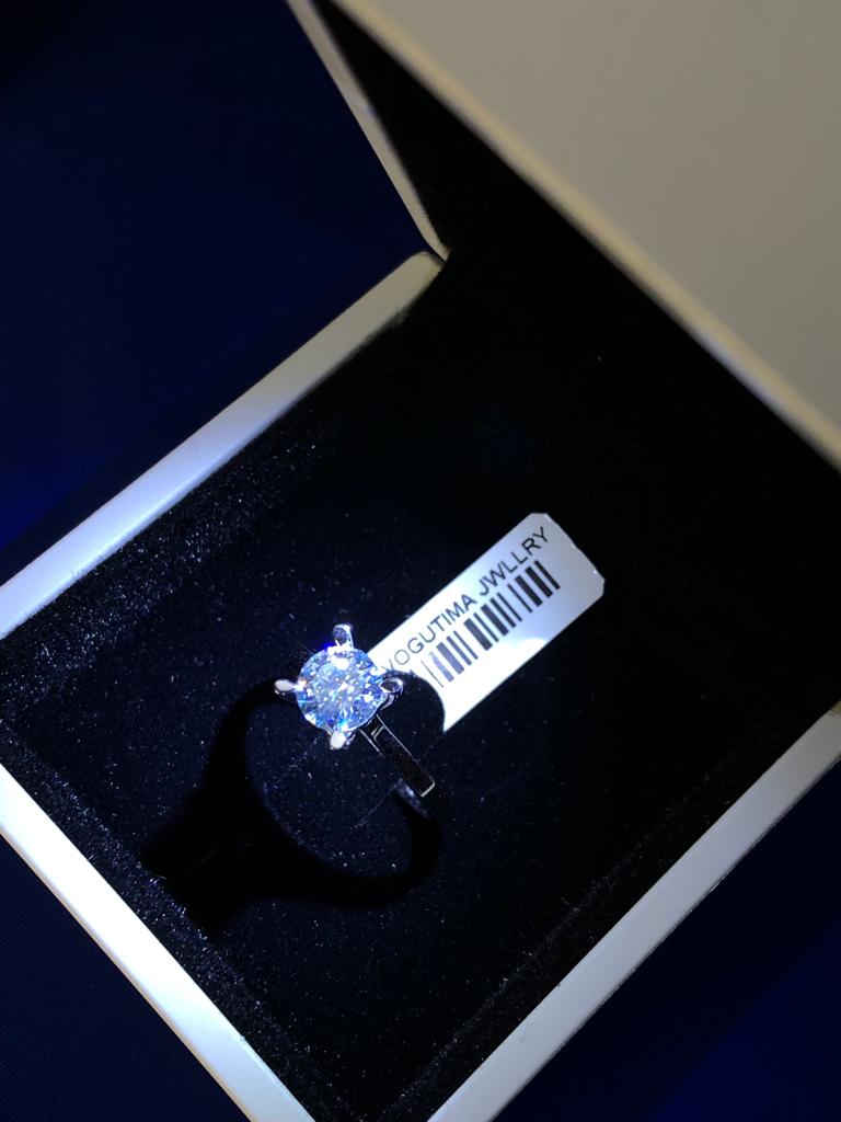 VOG MAZONİT TEK TAŞ YÜZÜK 14 AYAR BEYAZ ALTIN 3.24 GRM (0.97 CRT)MAZONİT