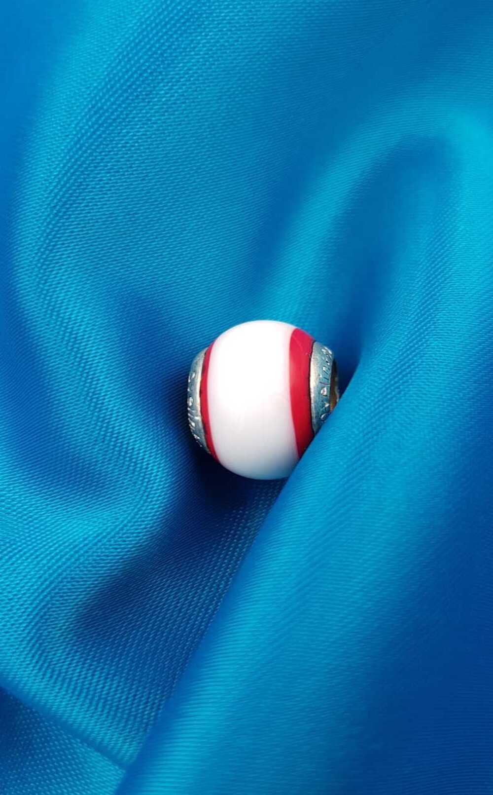 Vog Pandora’s Charm’s Beyaz-Kırmızı Murano Cam 925 Ayar Gümüş Charms