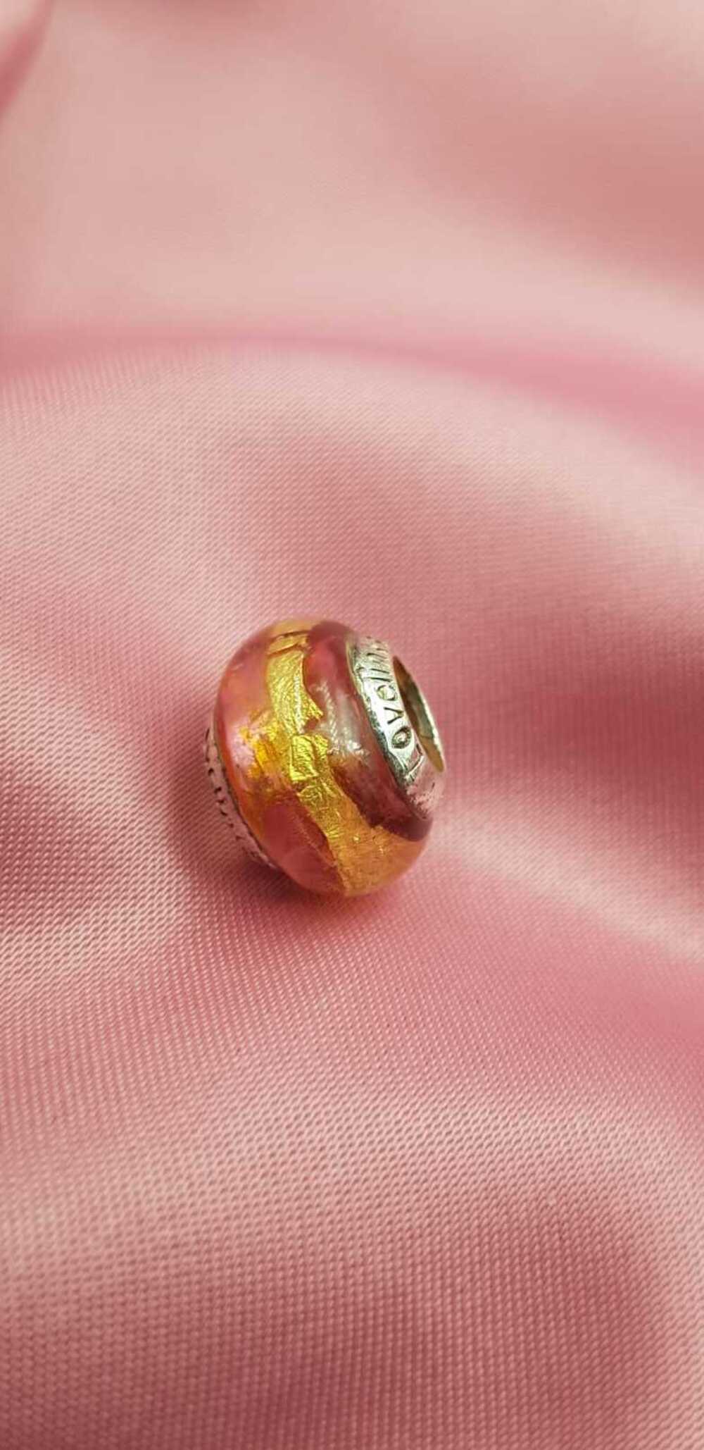 Vog Pandora’s Charm’s Kırmızı-Sarı Renkli Murona Cam 925 Ayar Gümüş Charms