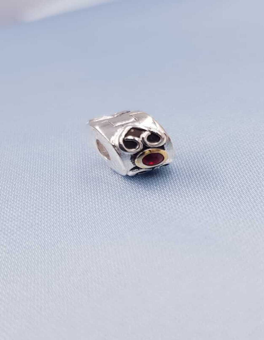 Vog Pandora’s Charm’s Kırmızı Taş Detaylı Kilit,Stop  925 Ayar Gümüş Charms