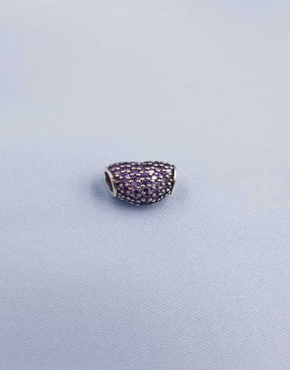 Vog Pandora’s Charm’s Mor Renkli Kalp Taşlı 925 Ayar Gümüş Charms