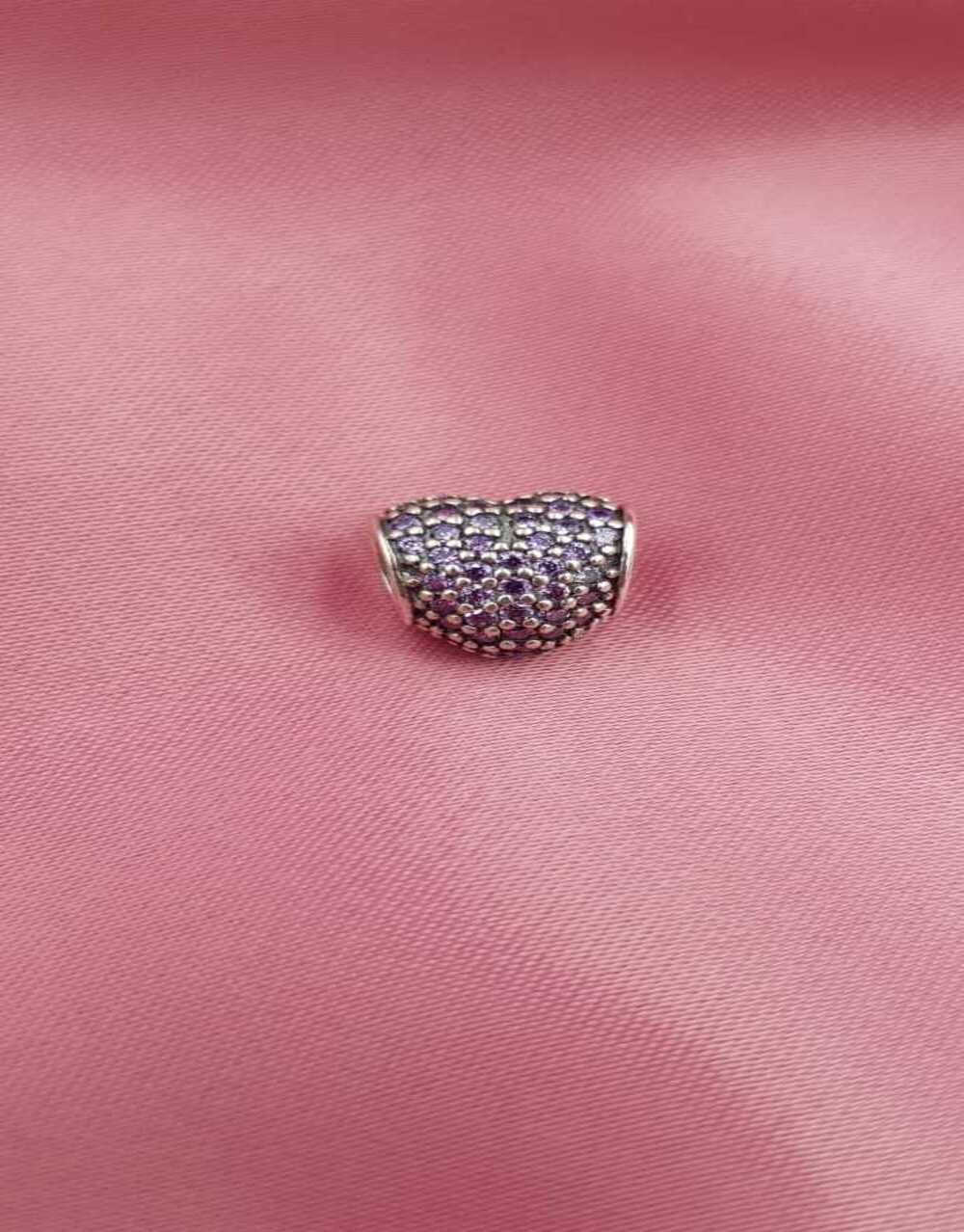 Vog Pandora’s Charm’s Mor Renkli Kalp Taşlı 925 Ayar Gümüş Charms