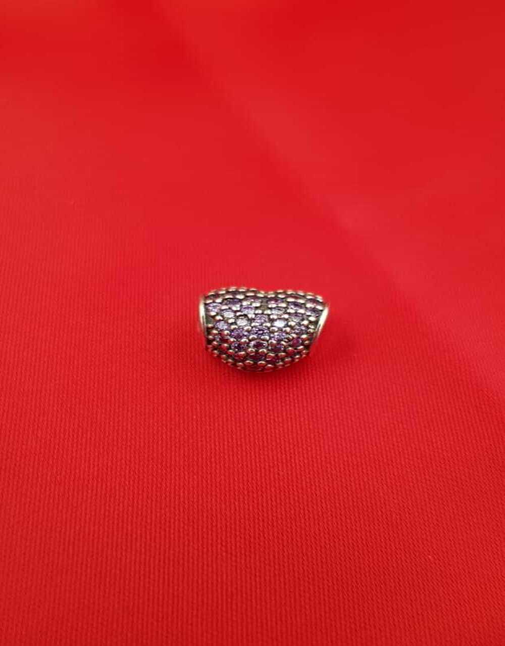 Vog Pandora’s Charm’s Mor Renkli Kalp Taşlı 925 Ayar Gümüş Charms