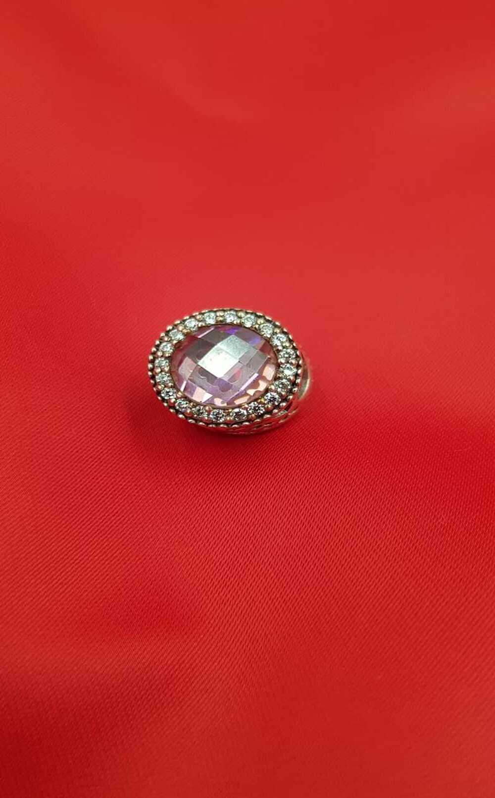 Vog Pandora’s Charm’s Pembe Faset  Kesim Taşlı 925 Ayar Gümüş Charms