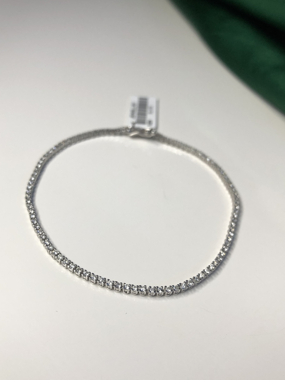 Vog Pırlanta İnce Model Su Yolu Bileklik D1:0.85 Ct GS1 14 Ayar Şık Tasarım Beyaz Renk Bileklik
