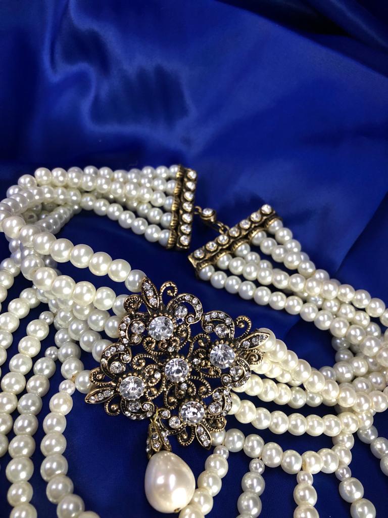 VOG ŞIK TASARIM İNCİ GERDANLIK CHOKER