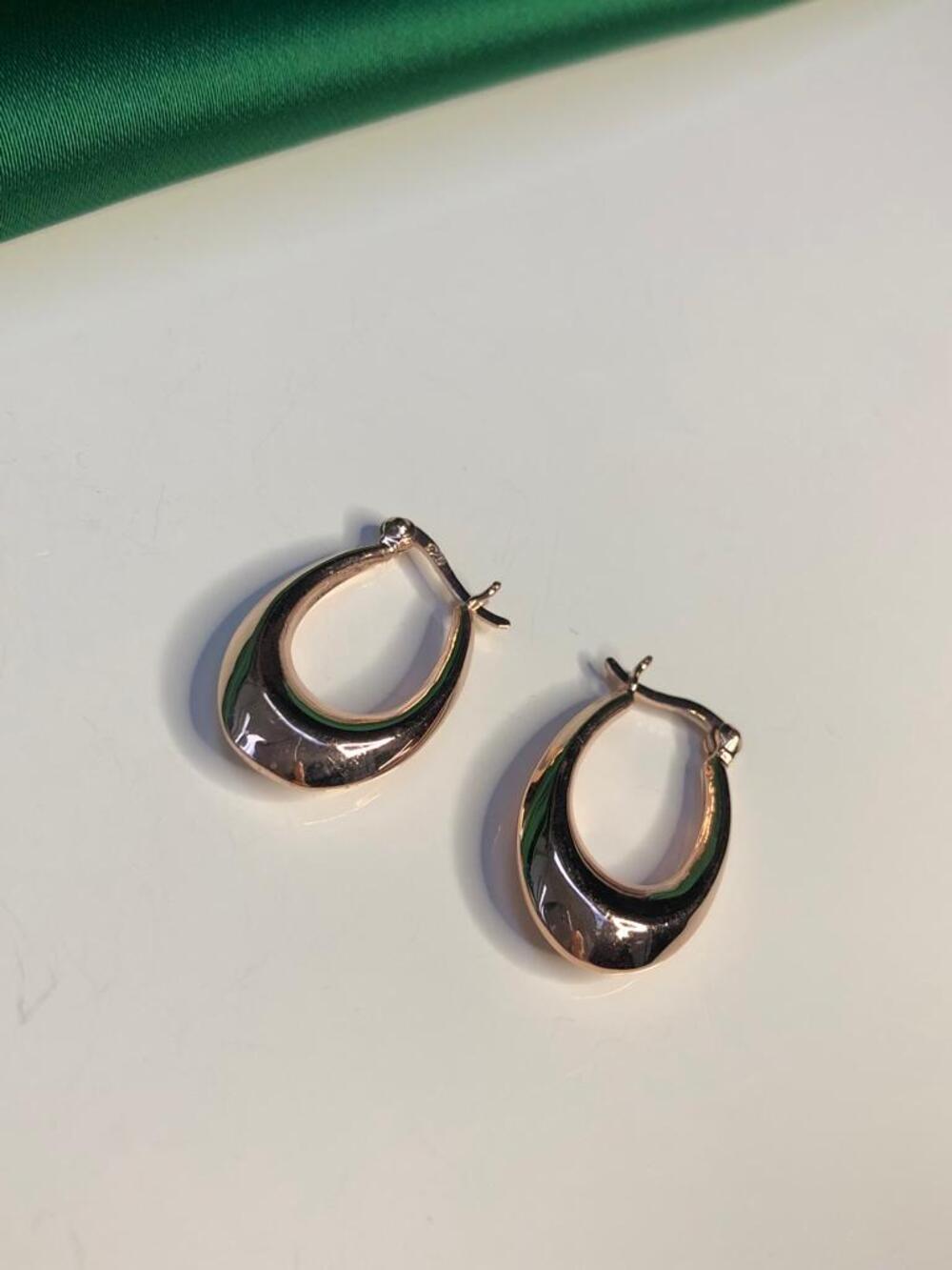 VOG SÜZME OVAL MODEL HALKA KÜPE 925 AYAR GÜMÜŞ ROZE RENK SARI,BEYAZ RENK SEÇENEĞİ