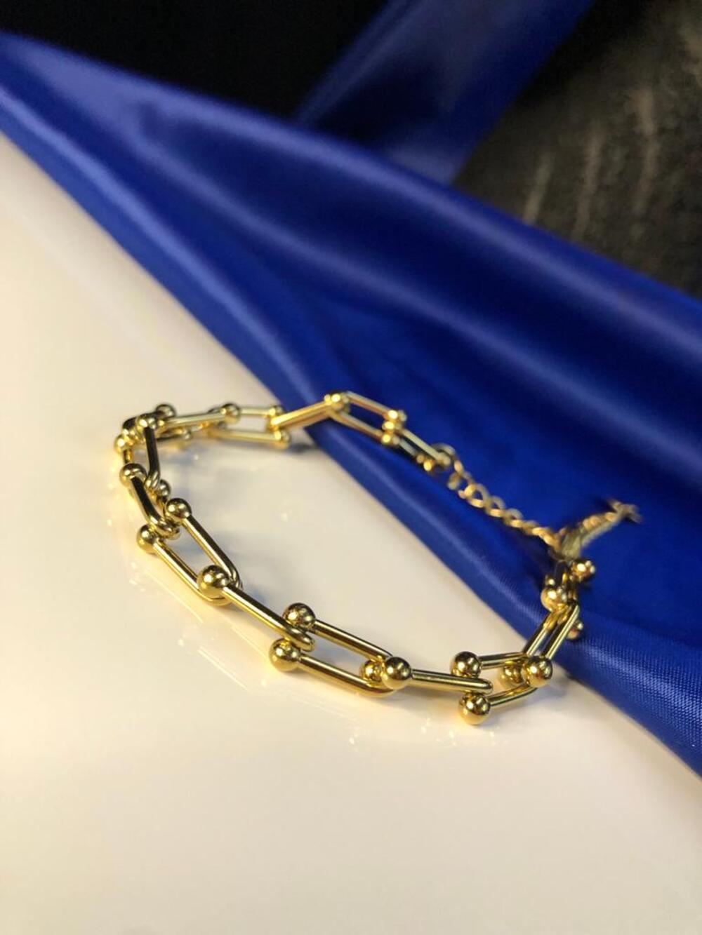 Tiffany Model Sarı Renk 24 Ayar Altın Kaplama Çelik • Sevgiliye • Eşe • Anneye • Arkadaşa Bileklik