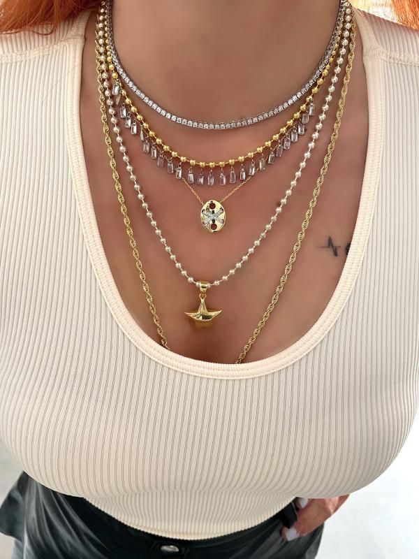 Vog Tiffany Tasarım Düğme Model 925 Ayar Gümüş Roze Renk Kolye Sarı,Beyaz Seçeneği