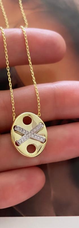 Vog Tiffany Tasarım Düğme Model 925 Ayar Gümüş Sarı Renk Kolye Roze,Beyaz Seçeneği