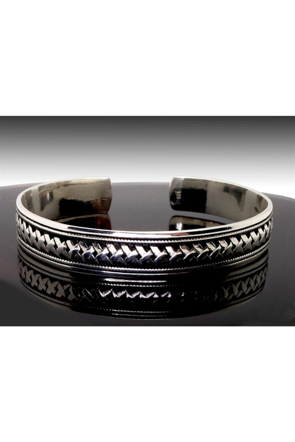 Vog Unisex Otantik Tasarım Erkek 925 Ayar Gümüş Bileklik 