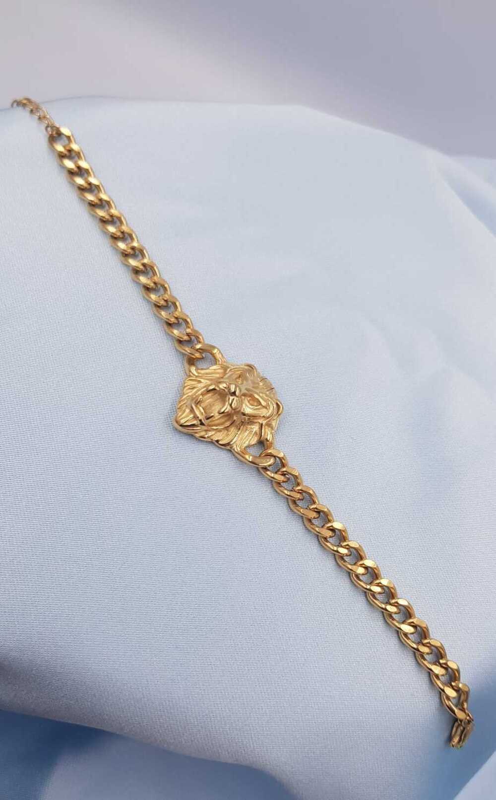 Vog Unisex Paslanmaz Çelik Aslan Kafası Tasarım Bileklik