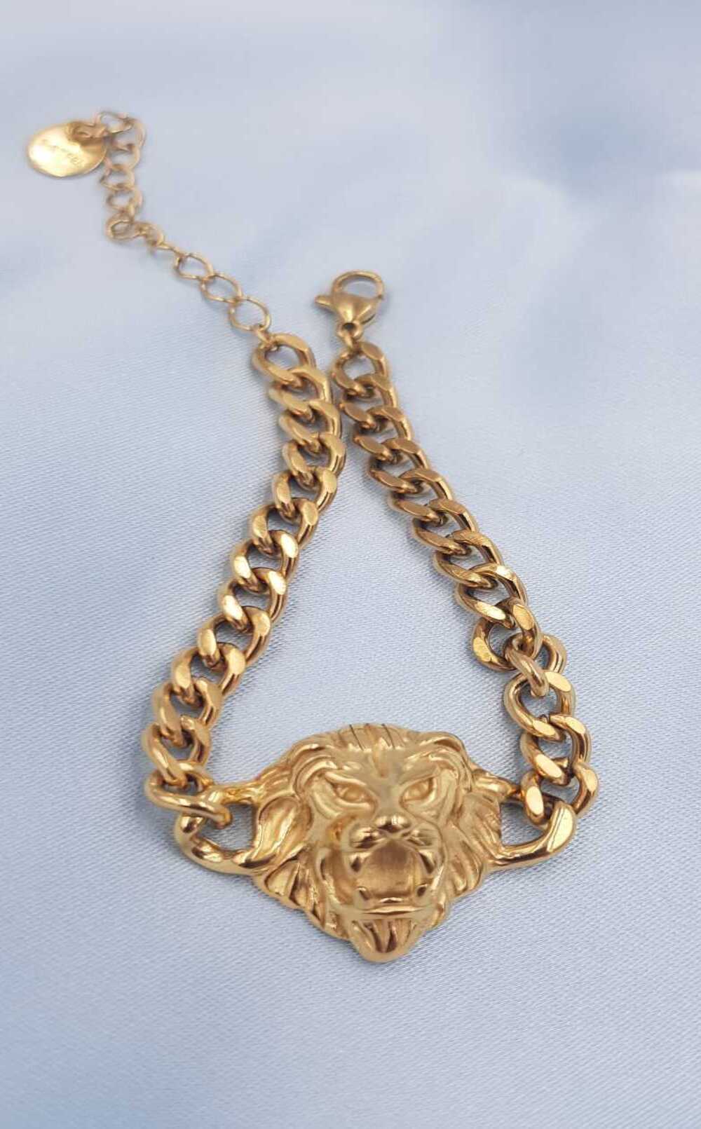 Vog Unisex Paslanmaz Çelik Aslan Kafası Tasarım Bileklik