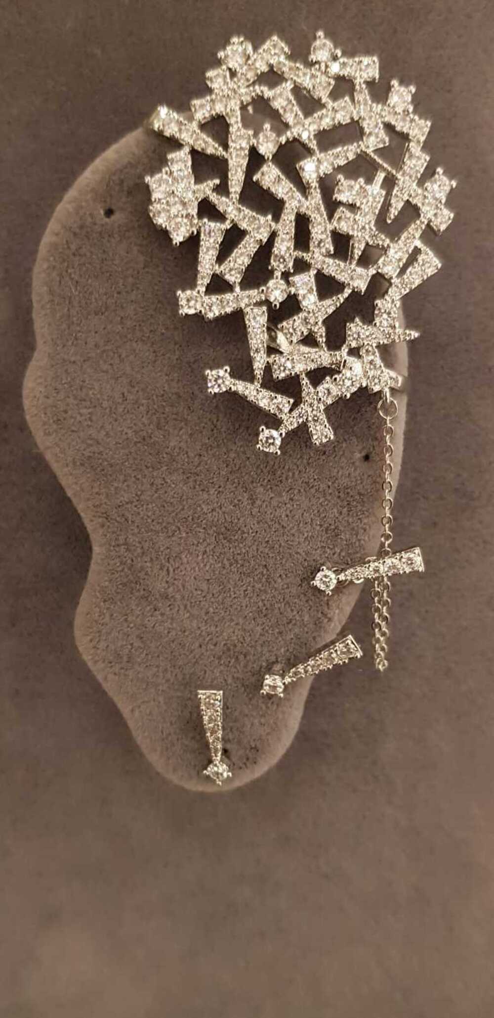 Vog Xuping Model Pırlanta Tasarım Pirinç Üzeri Micro Kaplama Earcuff Kıkırdak Küpe