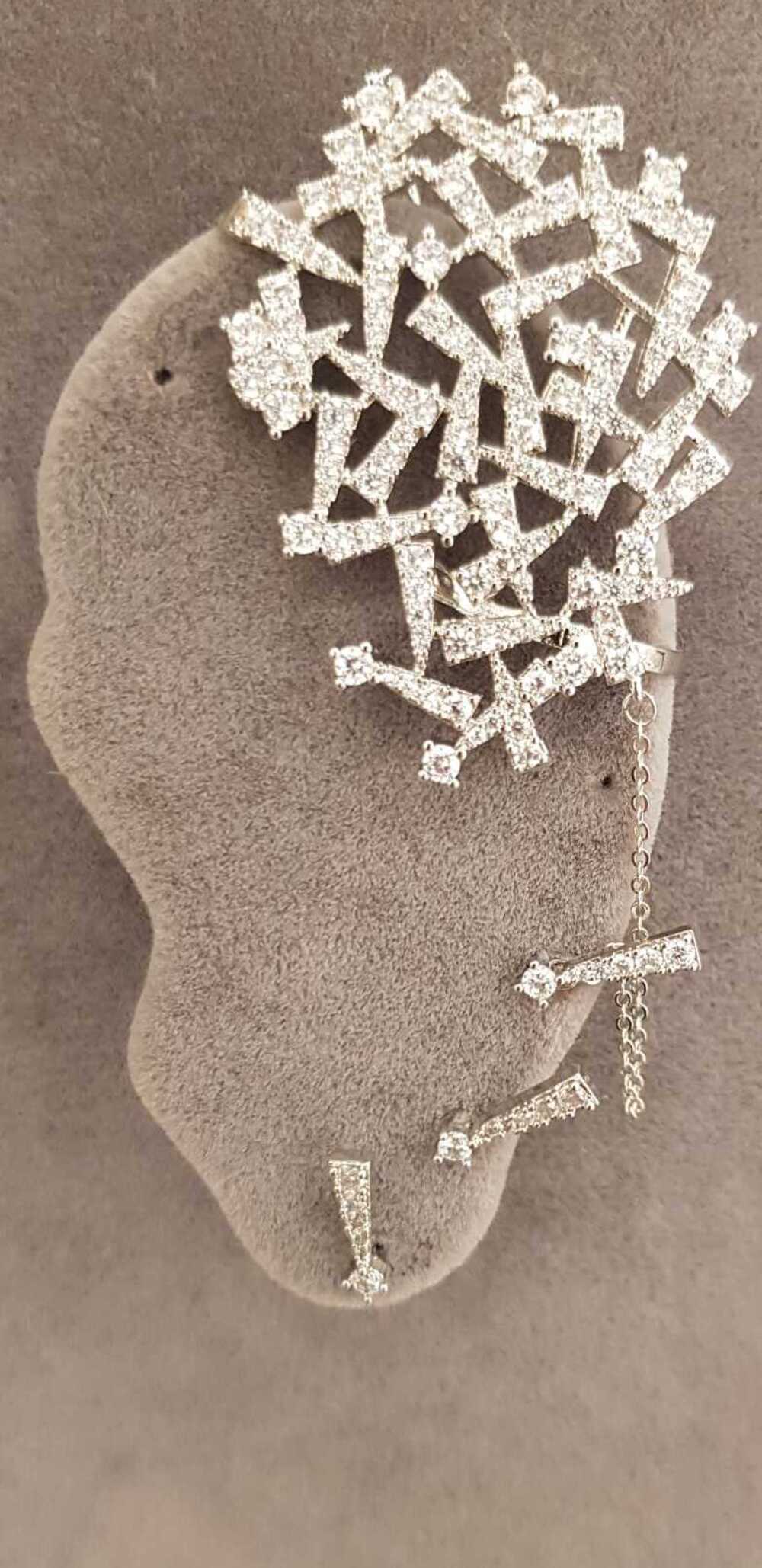 Vog Xuping Model Pırlanta Tasarım Pirinç Üzeri Micro Kaplama Earcuff Kıkırdak Küpe