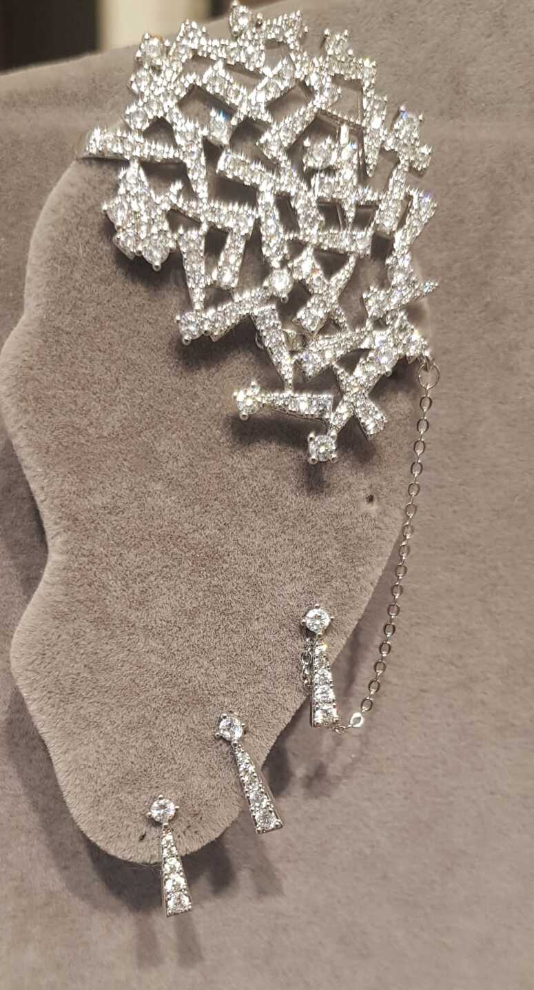 Vog Xuping Model Pırlanta Tasarım Pirinç Üzeri Micro Kaplama Earcuff Kıkırdak Küpe