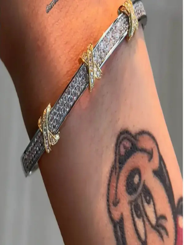 Vog Xuping Tiffany&Co Vip Micro Kaplama Kadın Swarovski Taşlı Çelik Kelepçe Bilezik