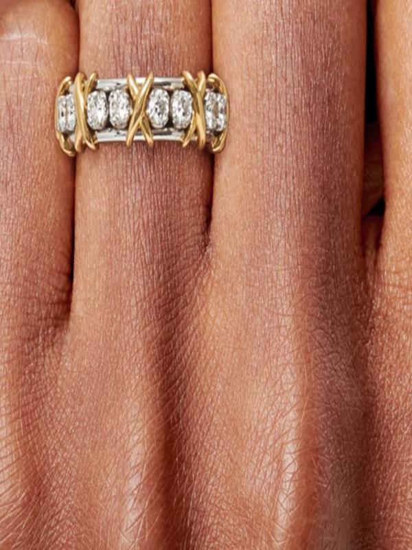 Vog Xuping Tiffany&Co Vip Kadın Micro Kaplama Swarovski Taşlı Çelik Yüzük