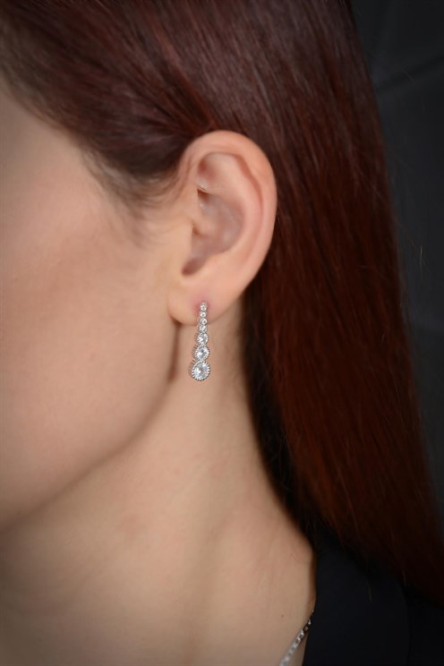 Çağ Zirconia Taşlı 925 Gümüş Su Yolu Set • Işıklı Kutuda • Düğün • Nişan • Söz • Gelin Seti Takımı