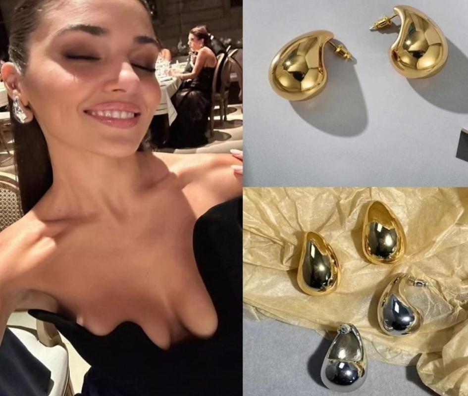 Vog Vip Xuping Çelik Bottega Göz Yaşı Damla Gold Renk Sevgiliye,Anneye,Eşe Küpe Küçük Boy