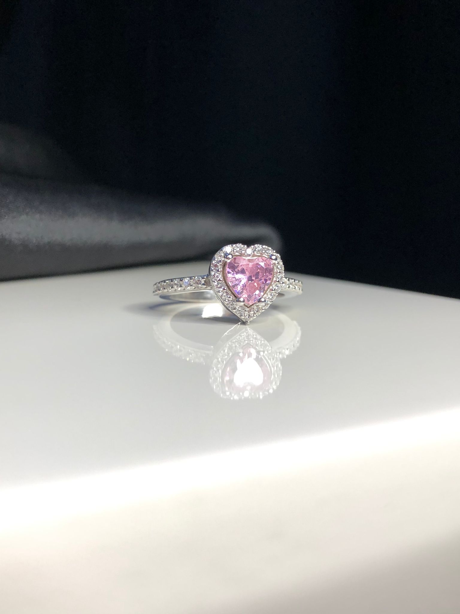 Pembe Kalpli Zirconia Taşlı 925 Ayar Gümüş   Sevgiliye • Eşe • Anneye • Arkadaşa  Hediye Yüzük