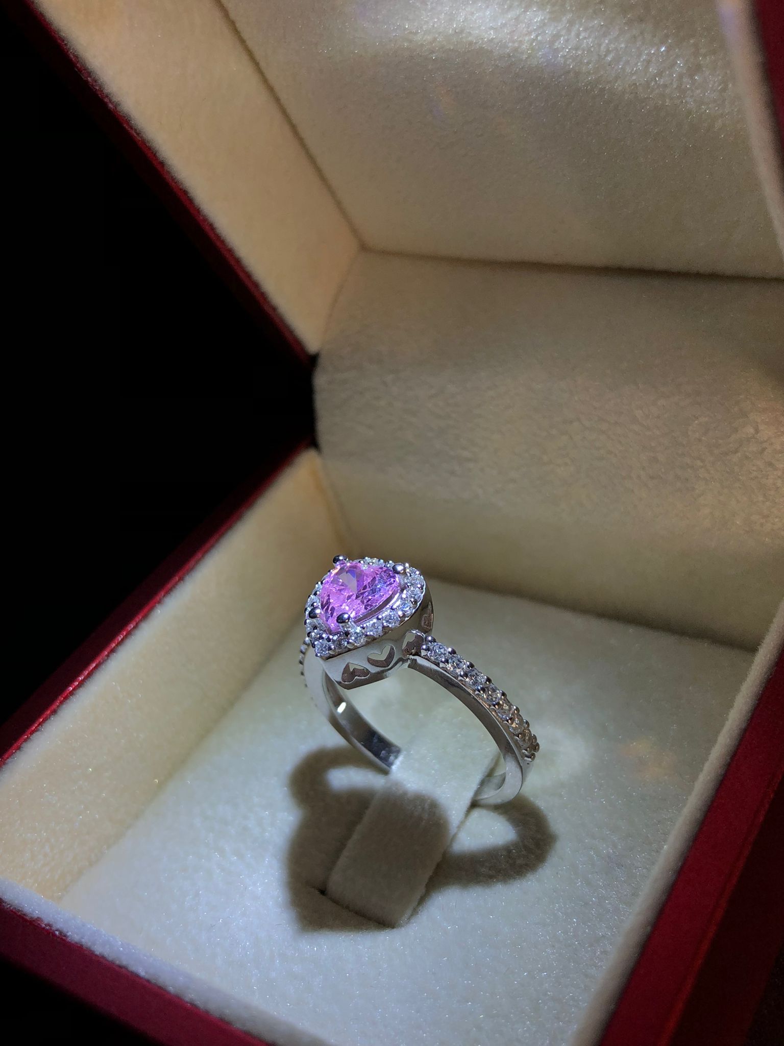 Pembe Kalpli Zirconia Taşlı 925 Ayar Gümüş   Sevgiliye • Eşe • Anneye • Arkadaşa  Hediye Yüzük