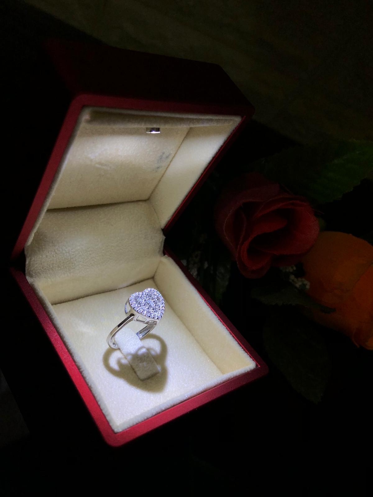 Vog Pırlanta Montür Effective Diamond Kalp Ritmi 925 Ayar Gümüş Sevgiliye Eşe Hediye Yüzük
