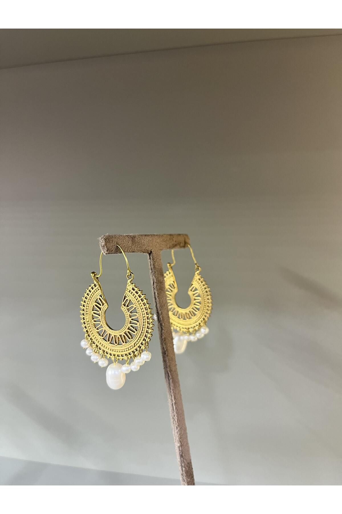  Otantik Tasarım Gerçek İnci Prinç Meteryal • Sevgiliye • Eşe • Anneye • Hediye Küpe