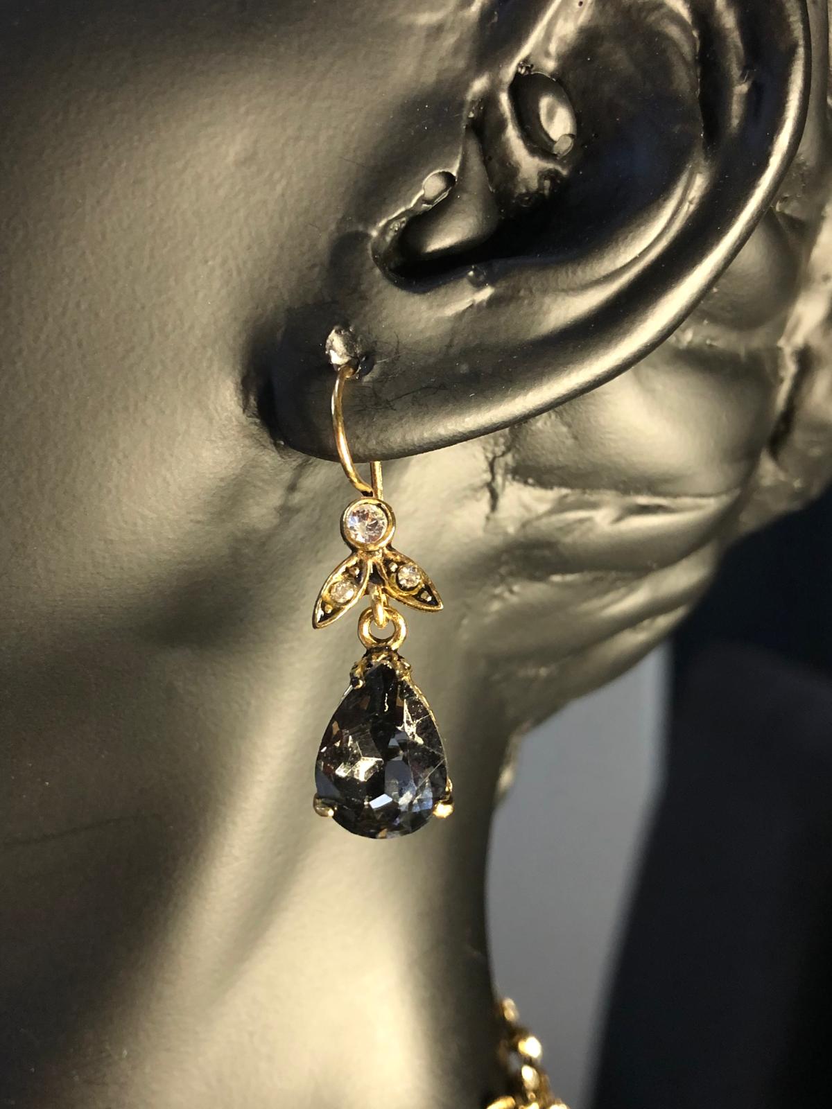 Vog Siyah Zirkon Elmas Montür Tasarım - Hürrem Sultan Modeli Bronz Meteryal Gelin Nişan Set Takım